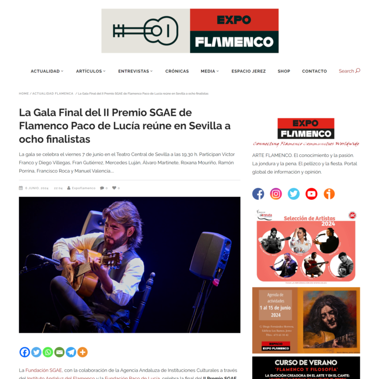 expoflamenco.com article on SGAE awards