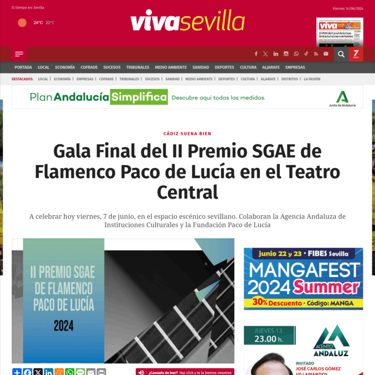 Viva Sevilla article on SGAE awards